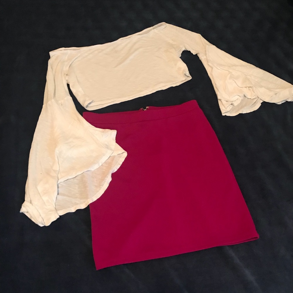 Forever 21 Purple Bodycon Skirt w/ Zipper Sz. L